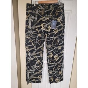 SMOKE & ASH Mens Cargo Pants Relaxed Fit Black Camo Sz 34x30 NEW